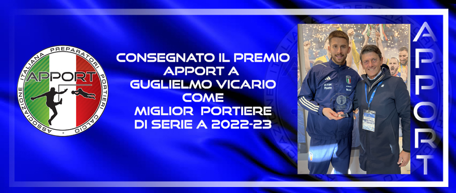 Consegnato il premio APPORT 2022-2023 a Guglielmo Vicario