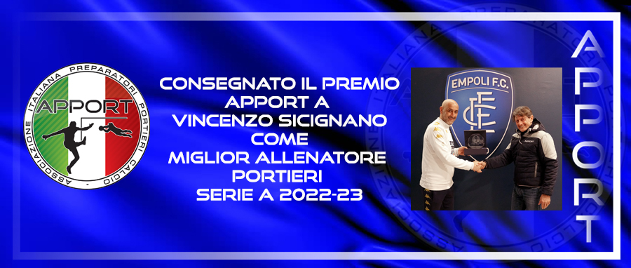 Consegnato il premio APPORT 2022-2023 a Vincenzo Sicignano