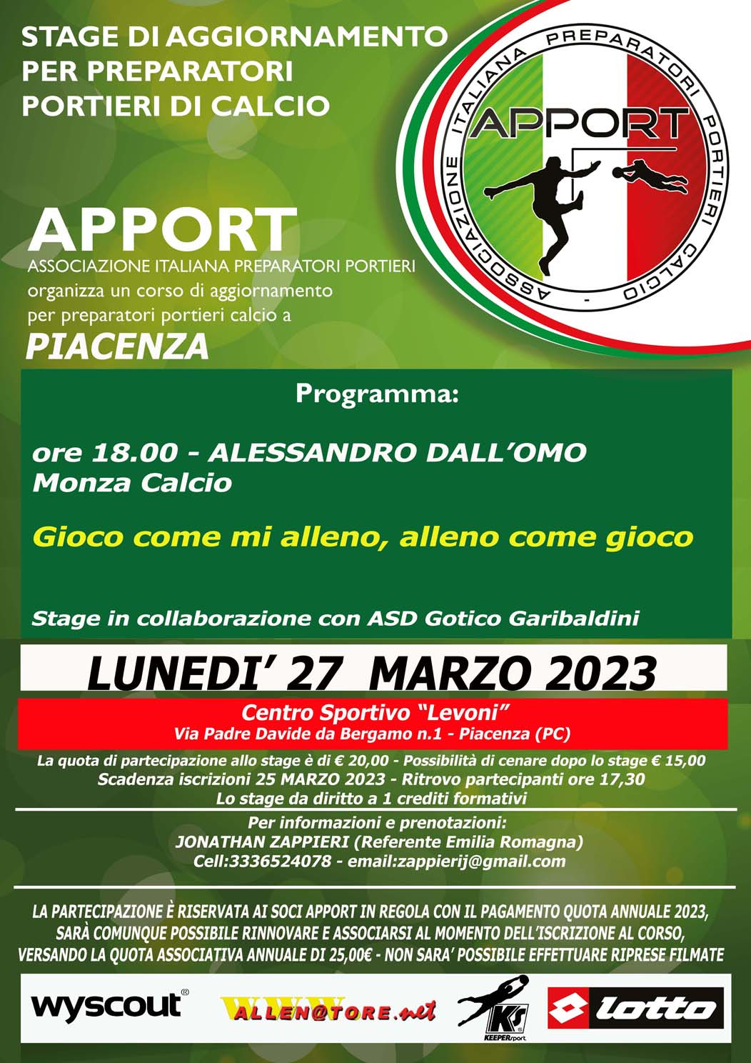 27 Marzo Stage a Piacenza